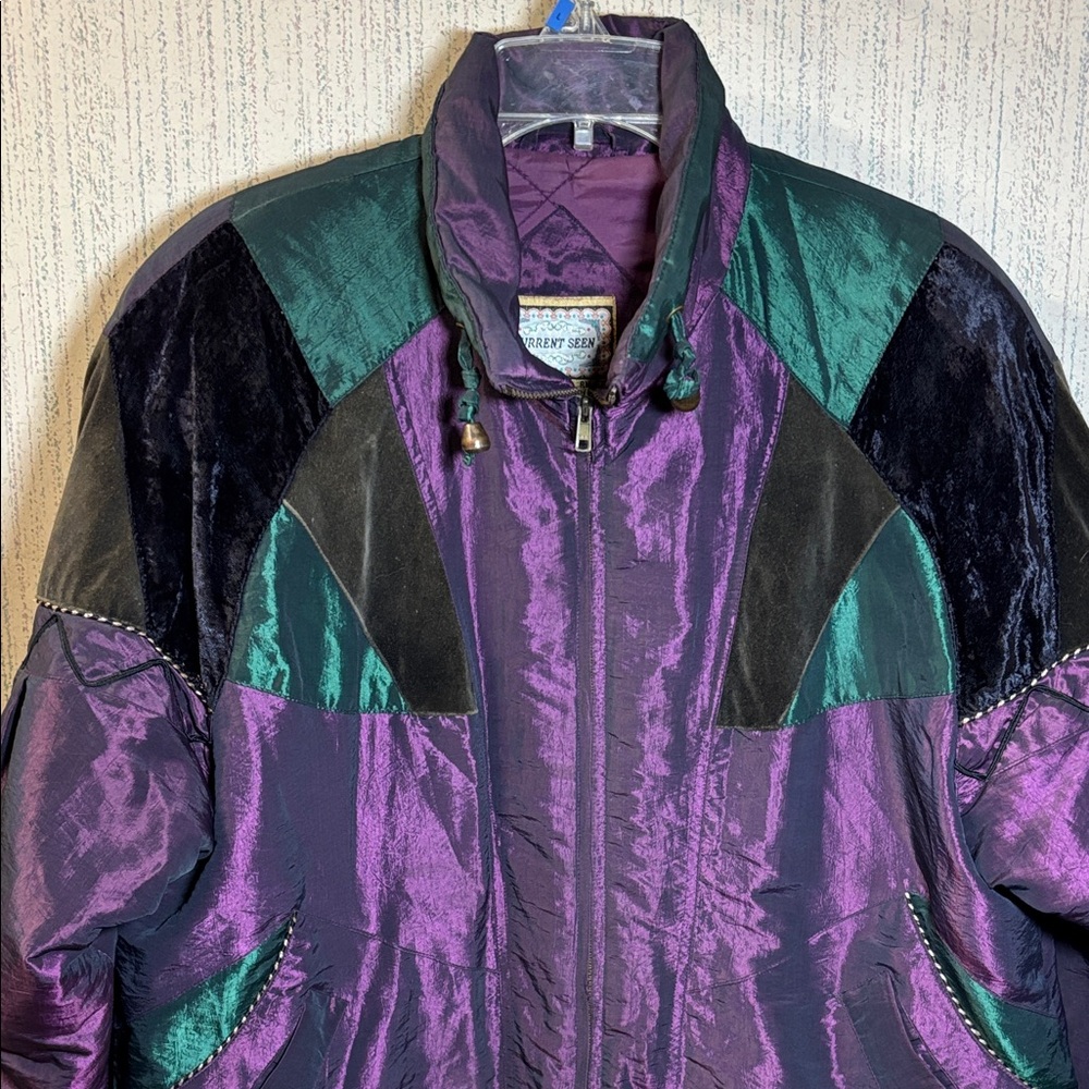 80's Current Seen Quilted Patchwork Coat sz M unisex oversized